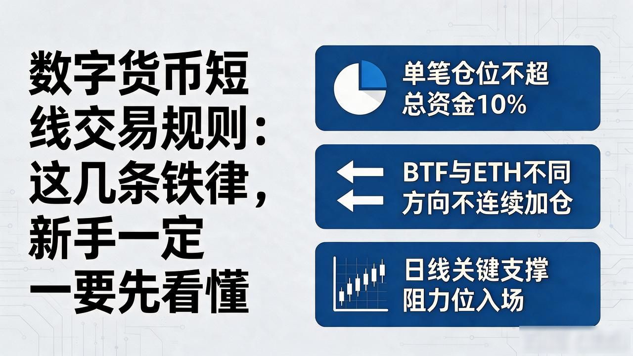 数字货币短线交易规则：这几条铁律，新手一定要先看懂
