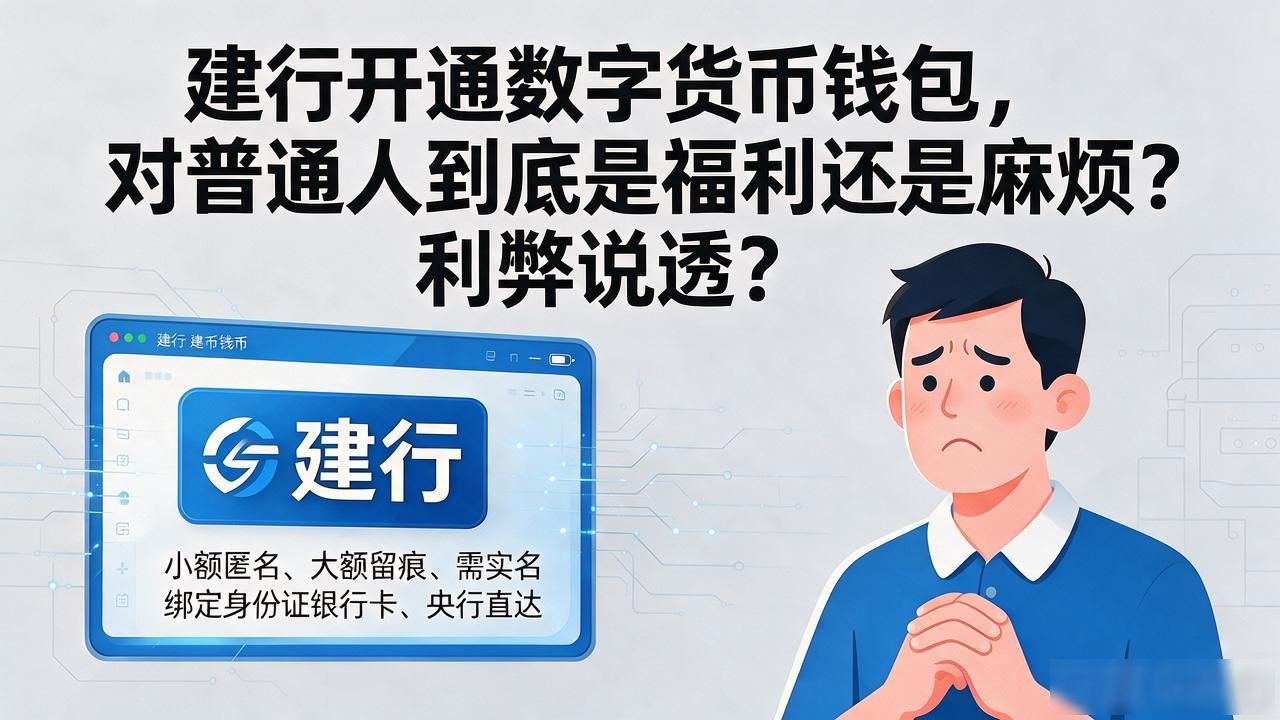 建行开通数字货币钱包，对普通人到底是福利还是麻烦？利弊说透