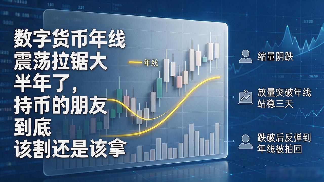 数字货币年线震荡拉锯大半年了，持币的朋友到底该割还是该拿