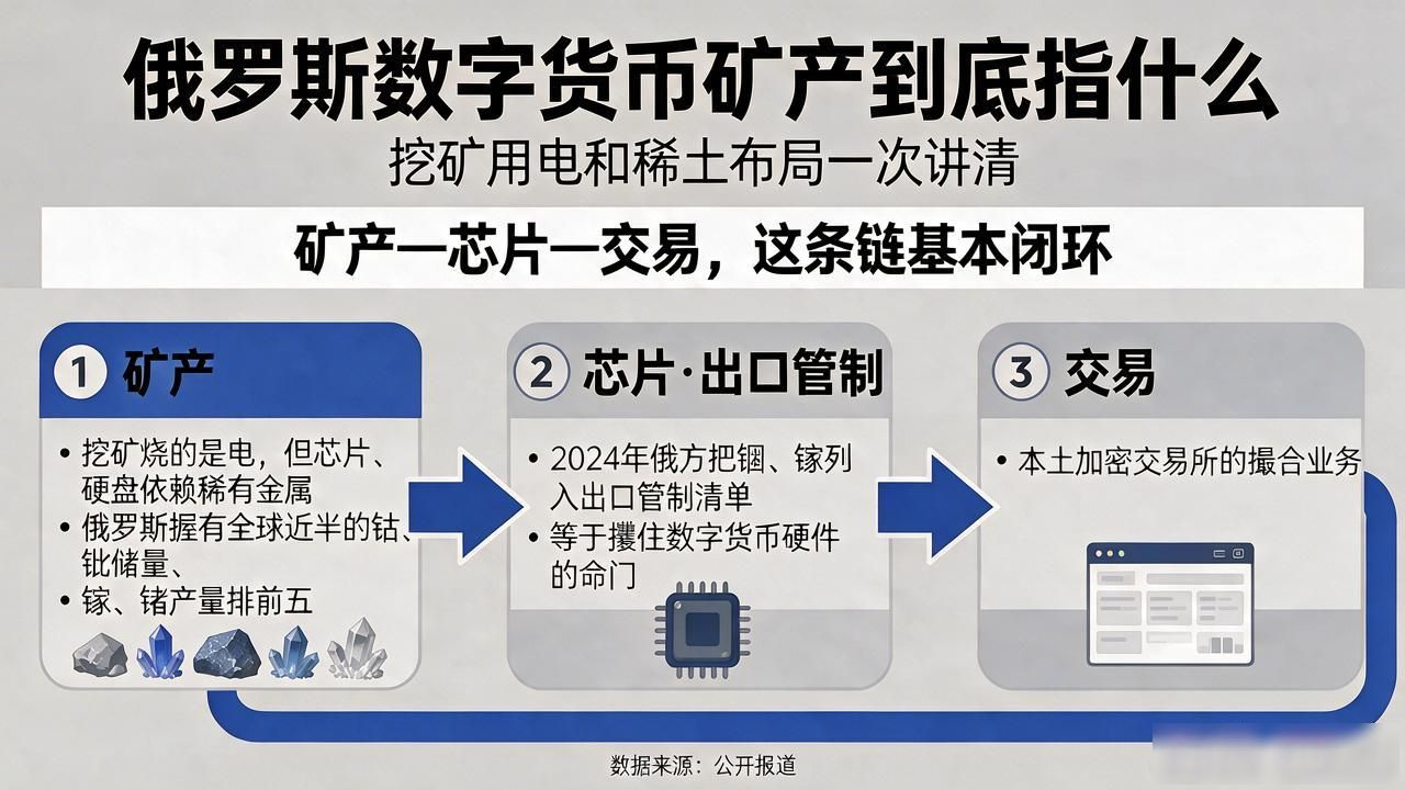 俄罗斯数字货币矿产到底指什么，挖矿用电和稀土布局一次讲清