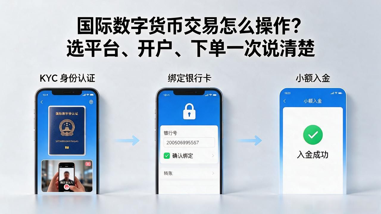 国际数字货币交易怎么操作？选平台、开户、下单一次说清楚
