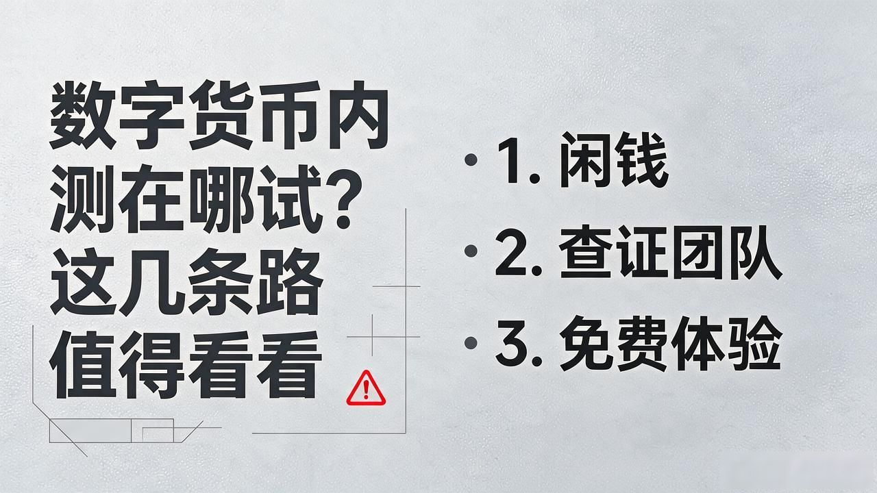 数字货币内测在哪试？这几条路值得看看