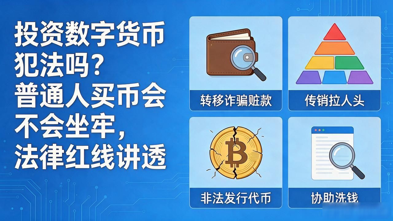 投资数字货币犯法吗？普通人买币会不会坐牢，法律红线讲透