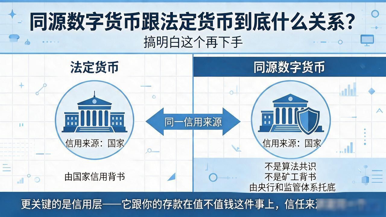 同源数字货币跟法定货币到底什么关系？搞明白这个再下手